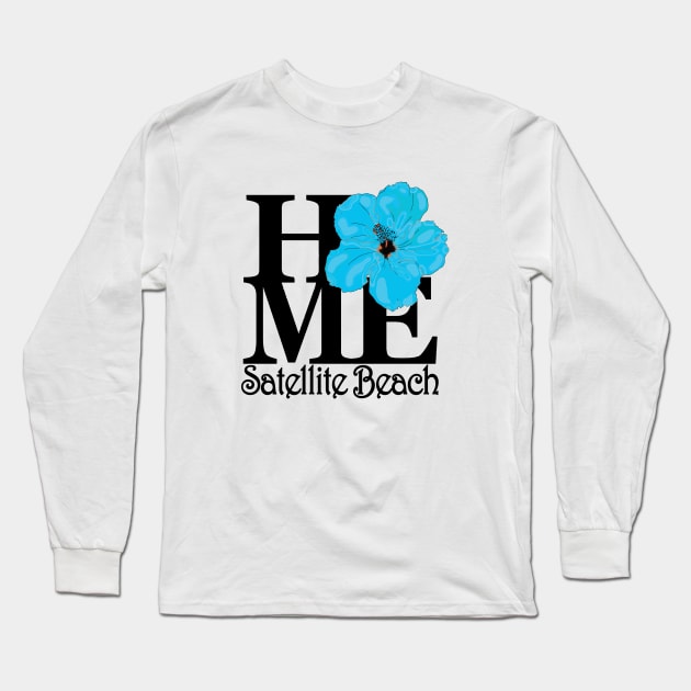 HOME Satellite Beach Blue Hibiscus Long Sleeve T-Shirt by SatelliteBeach